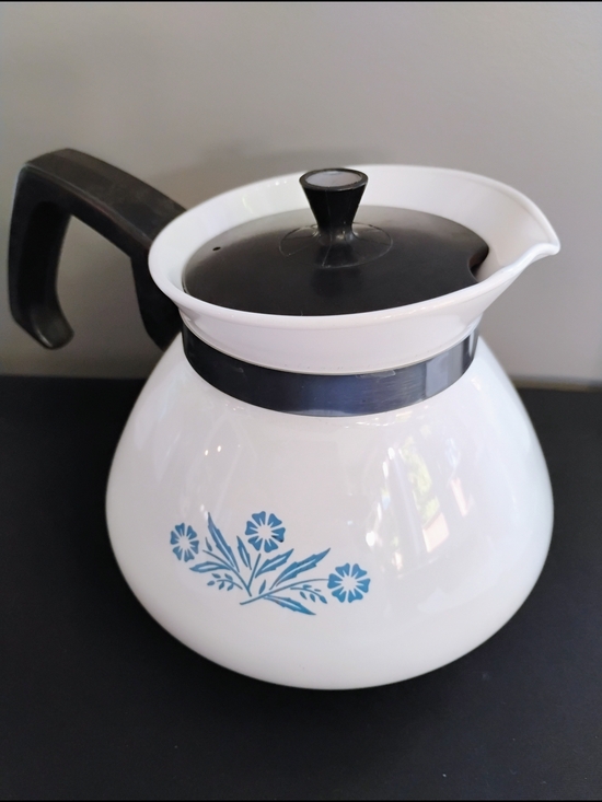 Other - Retro Corning Ware Blue Cornflower Tea/Coffee Pot with Black Handle